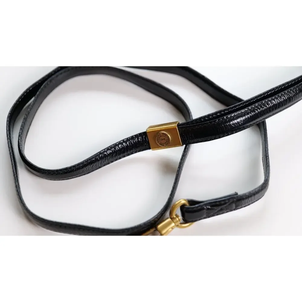 Yves Saint Laurent (YSL) Vintage Black Leather Dog Leash
